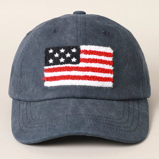 American Flag Chenille Baseball Cap