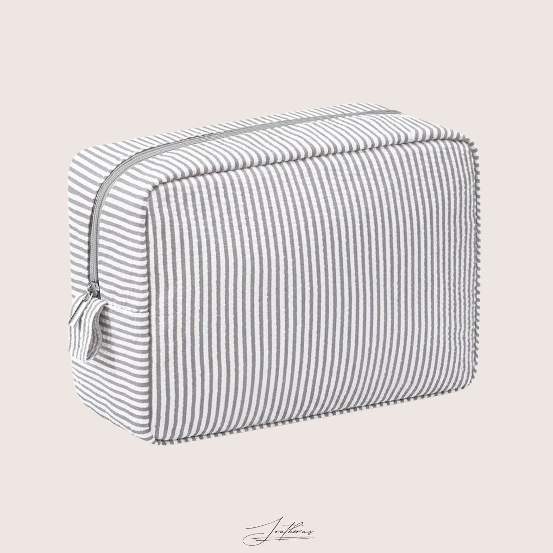 Personalized Seersuckeer Makeup Bag