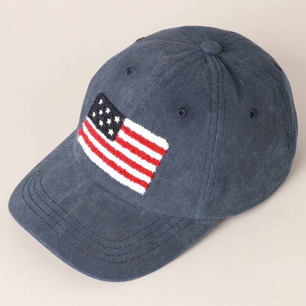 American Flag Chenille Baseball Cap